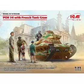 Char léger français léger FCM 36 avec équipage WWII - échelle 1/35 - ICM 35338