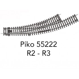 PIKO 55222 - Voie A - Aiguillage courbe à gauche R2 - R3 BWL - HO