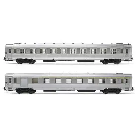 2 voitures DEV inox A7D, B10 ép. III - SNCF - HO 1/87 - JOUEF HJ4145