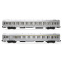 2 voitures DEV inox A7D, B10 ép. III - SNCF - HO 1/87 - JOUEF HJ4145