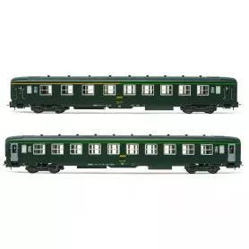 2 voitures DEV AO A4c4B5C5, B10c10 ép. IV - SNCF - HO 1/87 - JOUEF HJ4147
