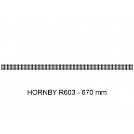Rail droit 670 mm code 100 - HO 1/87 - HORNBY R603