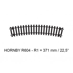 Rail courbe R1 371 mm 22,5° code 100 - HO 1/87 - HORNBY R604