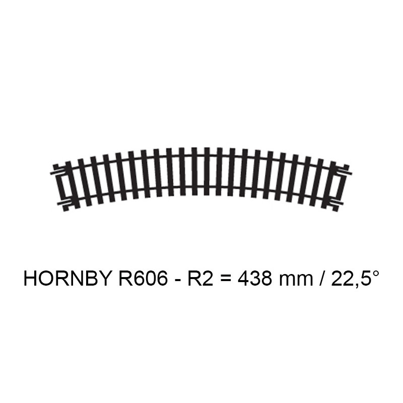 Rail courbe R2 438 mm 22,5° code 100 - HO 1/87 - HORNBY R606