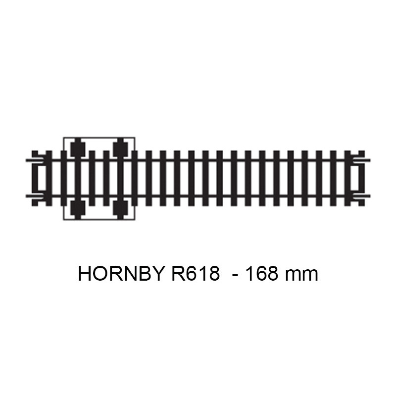 Rail droit 168 mm double isolation code 100 - HO 1/87 - HORNBY R618