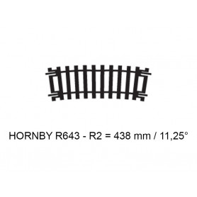 Rail demi courbe R2 438 mm 11,25° code 100 - HO 1/87 - HORNBY R643