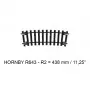 Rail demi courbe R2 438 mm 11,25° code 100 - HO 1/87 - HORNBY R643