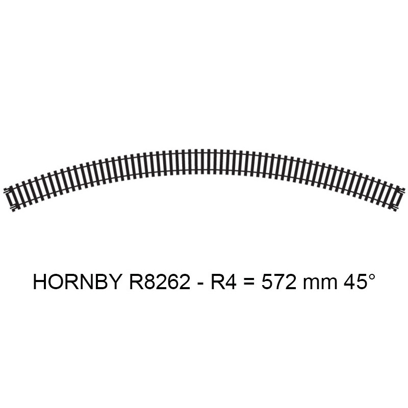 Rail courbe R4 572 mm 45° code 100 - HO 1/87 - HORNBY R8262