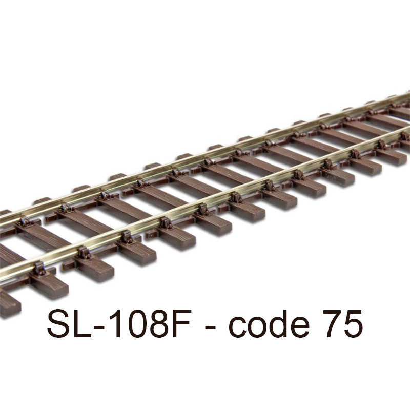 PECO SL-108F - Rail flexible 914 mm double champignon traverses bois code 75 - HO 1/87