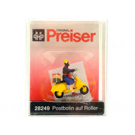 Facteur à scooter - HO 1/87 - PREISER 28249