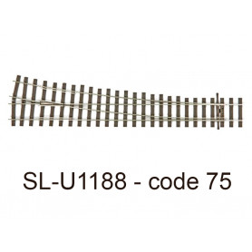 PECO SL-U1188 - Aiguillage grand rayon à droite Unifrog code 75 - HO 1/87
