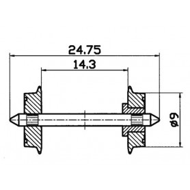 2 essieux normalisés Ø9 - HO 1/87 - ROCO 40194