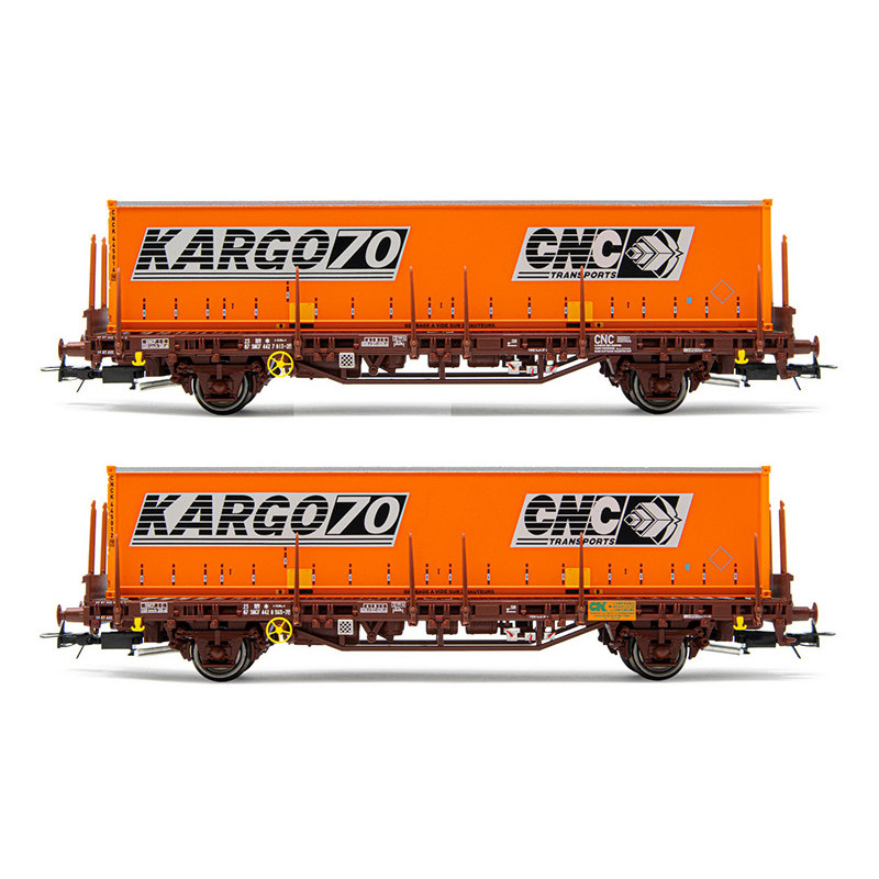 2x wagons Lgs, avec conteneur "CNC Kargo70" ép. IV - HO 1/87 - JOUEF HJ6224