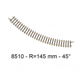 1x rail courbe rayon 145mm 45° - échelle Z 1/220 - Marklin 8510