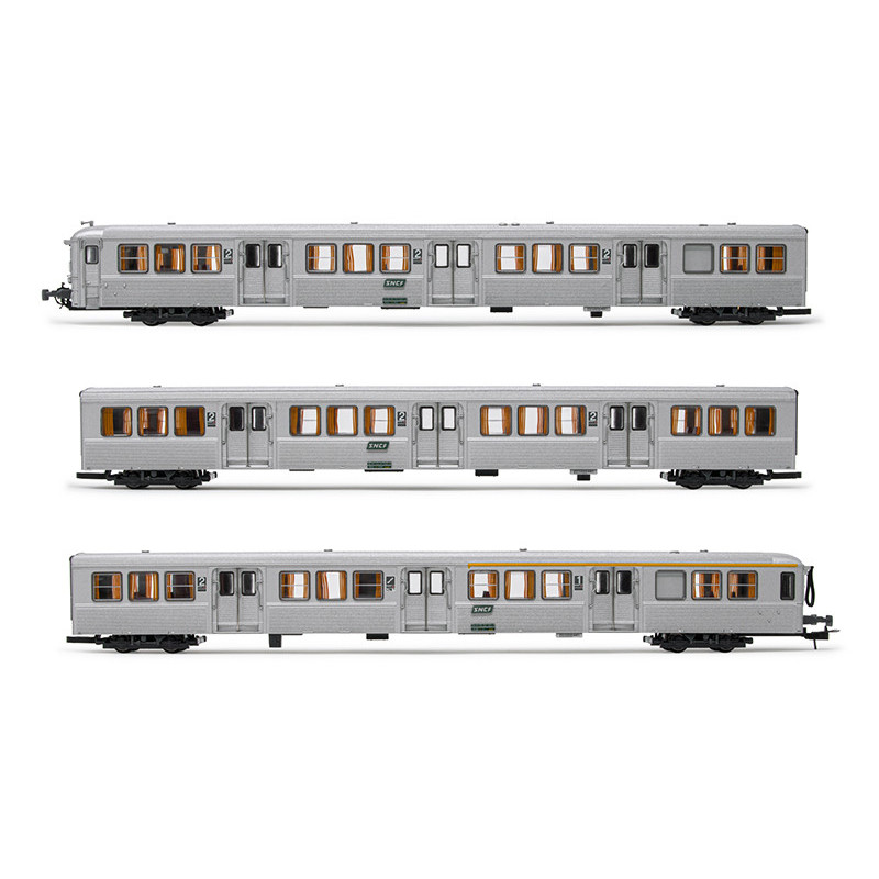 3x voitures RIB 70, livrée originale, ép. IV - SNCF - HO 1/87 - JOUEF HJ4150