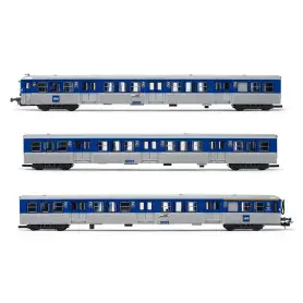 3x voitures RIO 82 PACA II ép. V - SNCF - HO 1/87 - JOUEF HJ4154