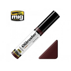 Oilbrusher marron foncé - peinture à l'huile avec applicateur 10 ml - MIG 3512