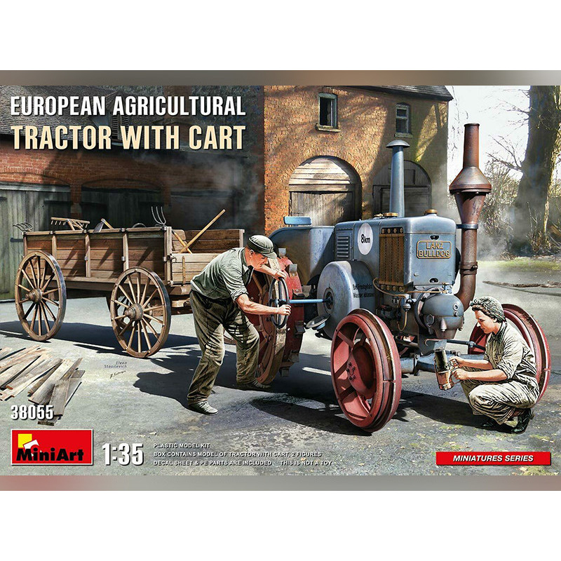 Tracteur agricole européen avec remorque - échelle 1/35 - MINIART 38055