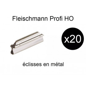 20x éclisses en métal pour rail Profi - FLEISCHMANN 6434