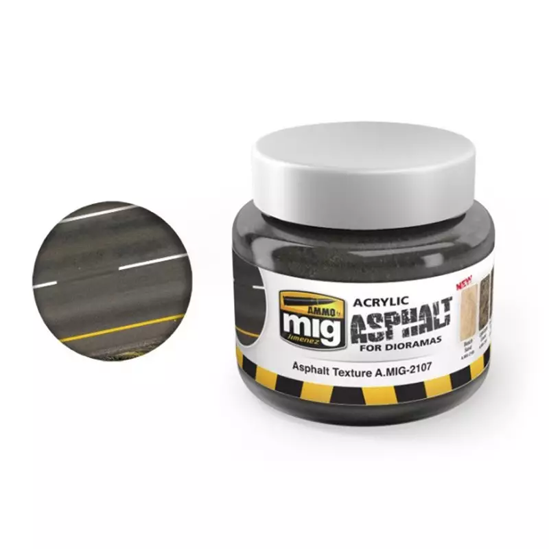 Peinture acrylique texture Asphalte 250 ml - AMMO MIG 2107