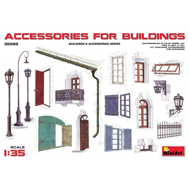 Set d'accessoires pour bâtiments - échelle 1/35 - MINIART 35585
