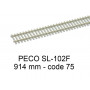 PECO SL-102F - Rail flexible 914 mm traverses béton code 75 - HO