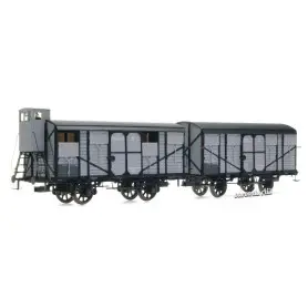 2x wagons couverts PLM 20T PLM ép II - HO 1/87 - REE WB-694