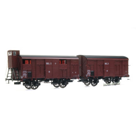 2x wagons couverts PLM 20T PLM ép II - HO 1/87 - REE WB-696