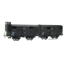2x wagons couverts PLM 20T SNCF ép IIIa - HO 1/87 - REE WB-698