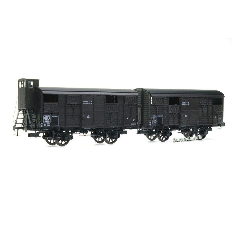 2x wagons couverts PLM 20T SNCF ép IIIa - HO 1/87 - REE WB-698