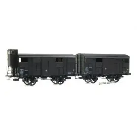 2x wagons couverts PLM 20T SNCF ép IIIb - HO 1/87 - REE WB-701