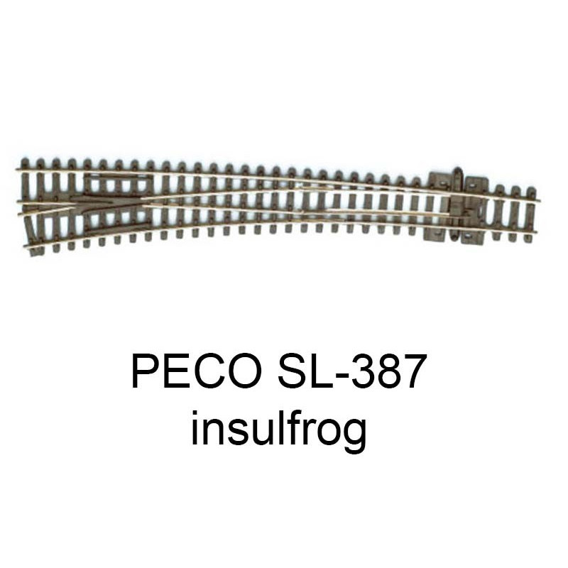 PECO SL-387 - Aiguillage courbe à gauche 10° Insulfrog échelle N