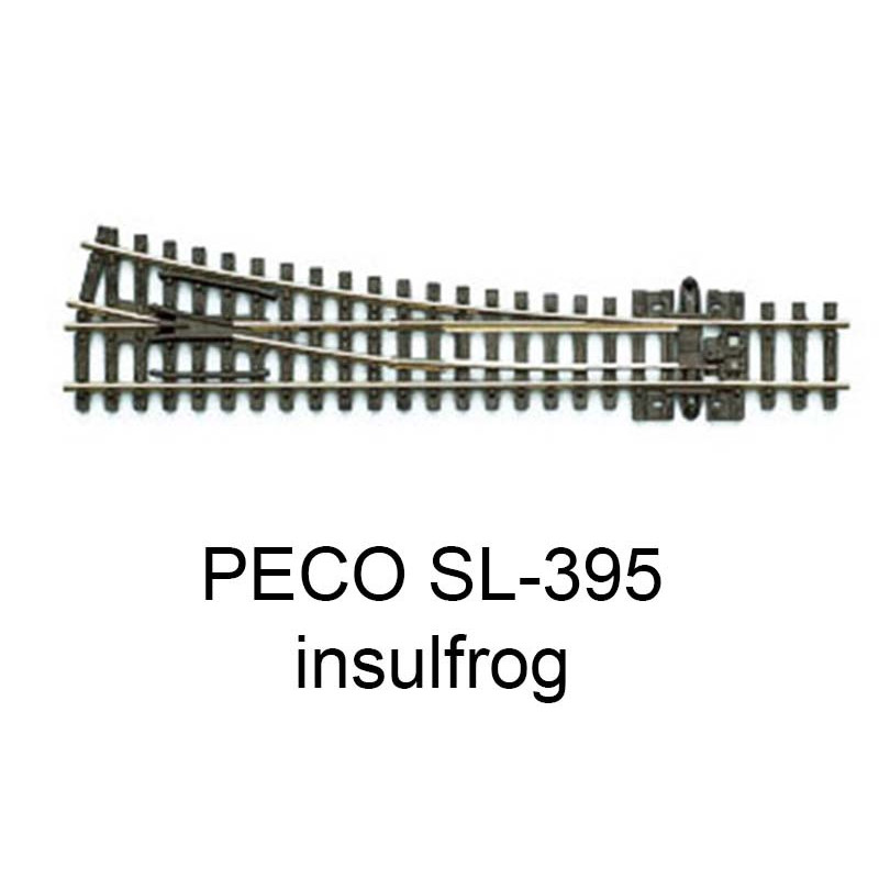 PECO SL-395 - Aiguillage droit à droite 14° Insulfrog échelle N