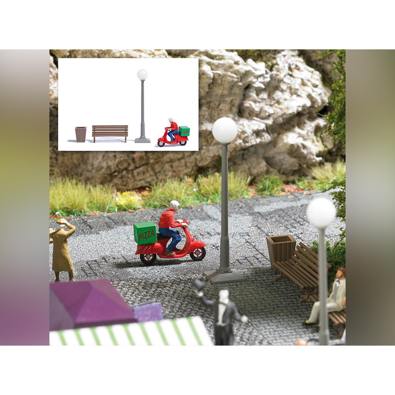 Livreur de pizza pressé - HO 1/87 - BUSCH 7983