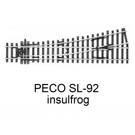 PECO SL-92 - Aiguillage court à gauche insulfrog 12° code 100 échelle HO