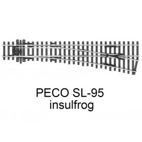 PECO SL-95 - Aiguillage grand rayon à droite insulfrog 12° code 100 échelle HO