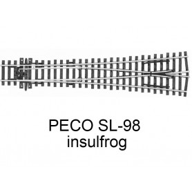 PECO SL-98 - Aiguillage symétrique Y grand rayon insulfrog 12° code 100 échelle HO