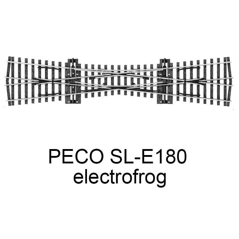 PECO SL-E180 - Traversée jonction simple (TJS) 12° electrofrog code 75 échelle HO