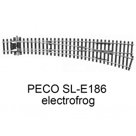 PECO SL-E186 - Aiguillage courbe à droite grand rayon electrofrog code 75 échelle HO