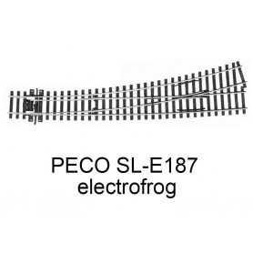 PECO SL-E187 - Aiguillage courbe à gauche grand rayon electrofrog code 75 échelle HO