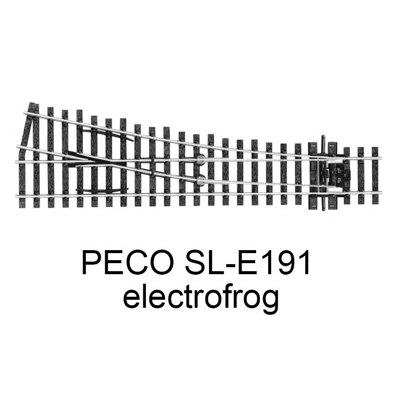 PECO SL-E191 - Aiguillage court à droite electrofrog code 75 échelle HO