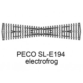 PECO SL-E194 - Croisement long 12° electrofrog code 75 échelle HO