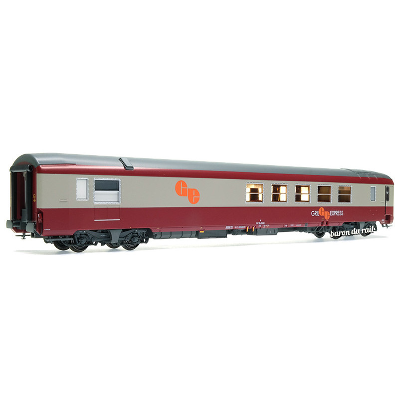 Voiture gril Express Logo GE orange SNCF ép. IV - HO 1/87 - LS Models 40159