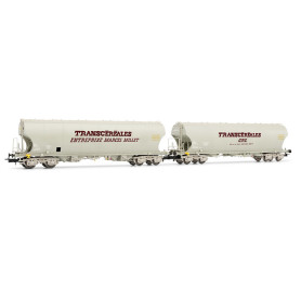 2x wagons trémies Transcéréales ép. IV - HO 1/87 - JOUEF HJ6246