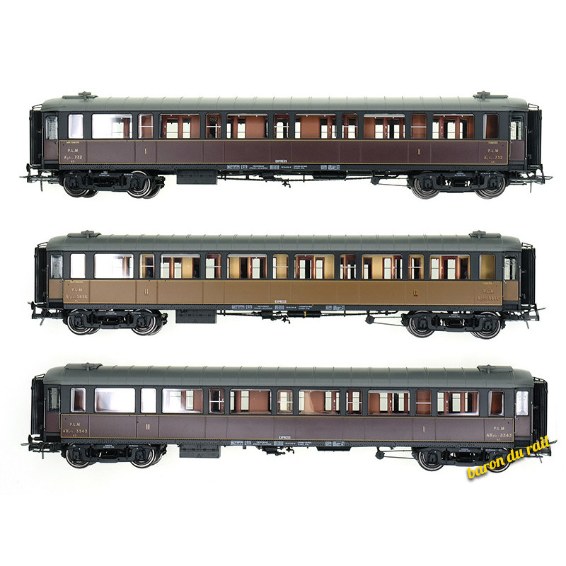 3x Voitures métallisées PLM A7, B8, A3B4 Ep.II HO 1/87 - REE VB-449