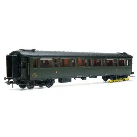 Voiture Métallisée Ex-PLM, A3B4, vert 306, SNCF Ep.IIIa HO 1/87 - REE VB-453
