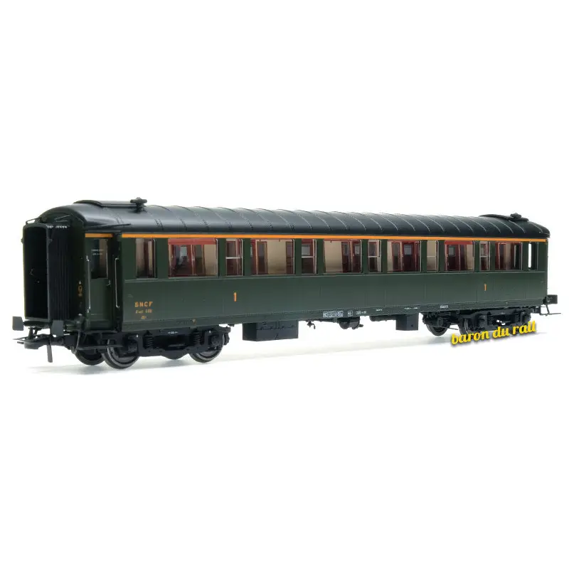 Voiture Métallisée Ex-PLM, A7, vert 306, SNCF Ep.IIIb HO 1/87 - REE VB-454