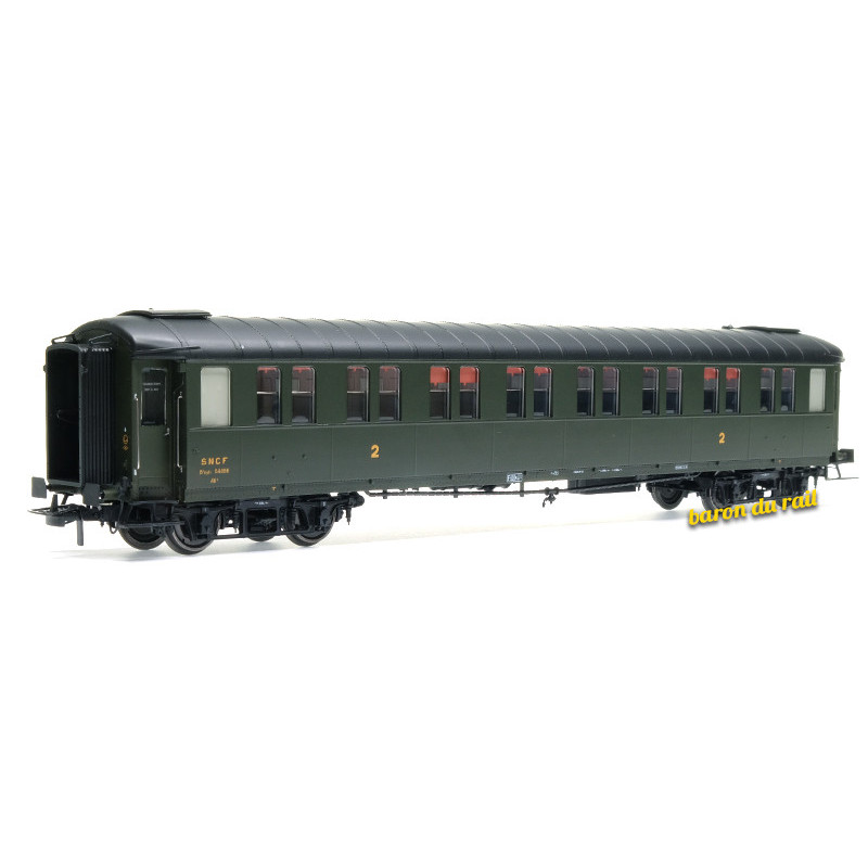 Voiture Métallisée Ex-PLM, B8, vert 306, SNCF Ep.IIIb HO 1/87 - REE VB-455