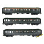 3x Voitures métallisées ex-PLM A7, B8 ép. IIIb HO 1/87 - REE VB-456