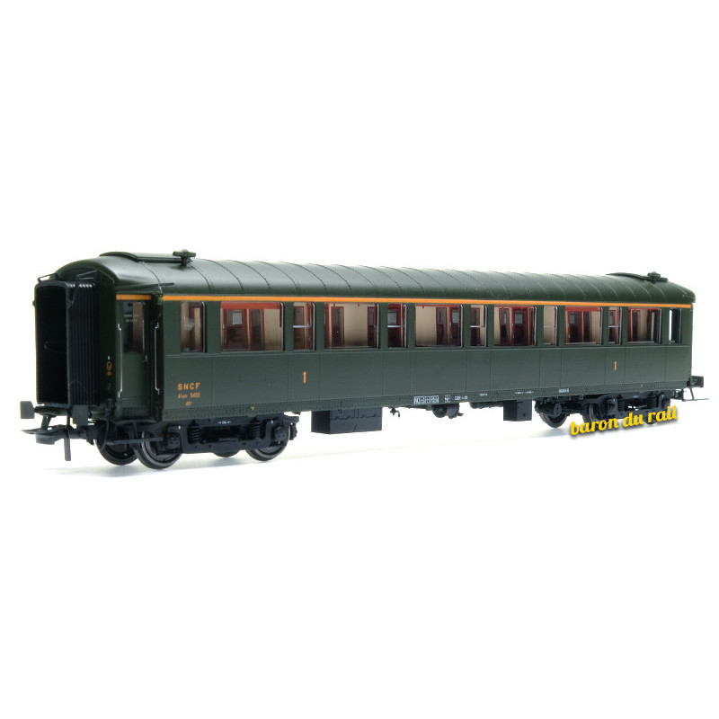 Voiture Métallisée Ex-PLM, A7, vert 306, SNCF Ep.III B HO 1/87 - REE VB-457